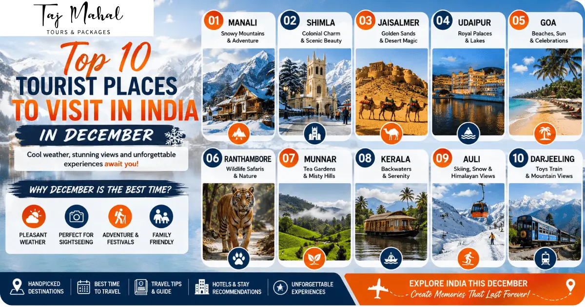 Top 10 Tourist Places to Visit in India in December